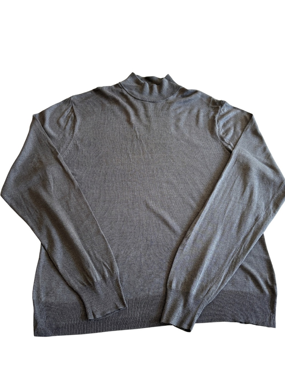 Jos A Bank Signature Collection 100% Silk Mock Neck Sweater Mens L Gray Pullover